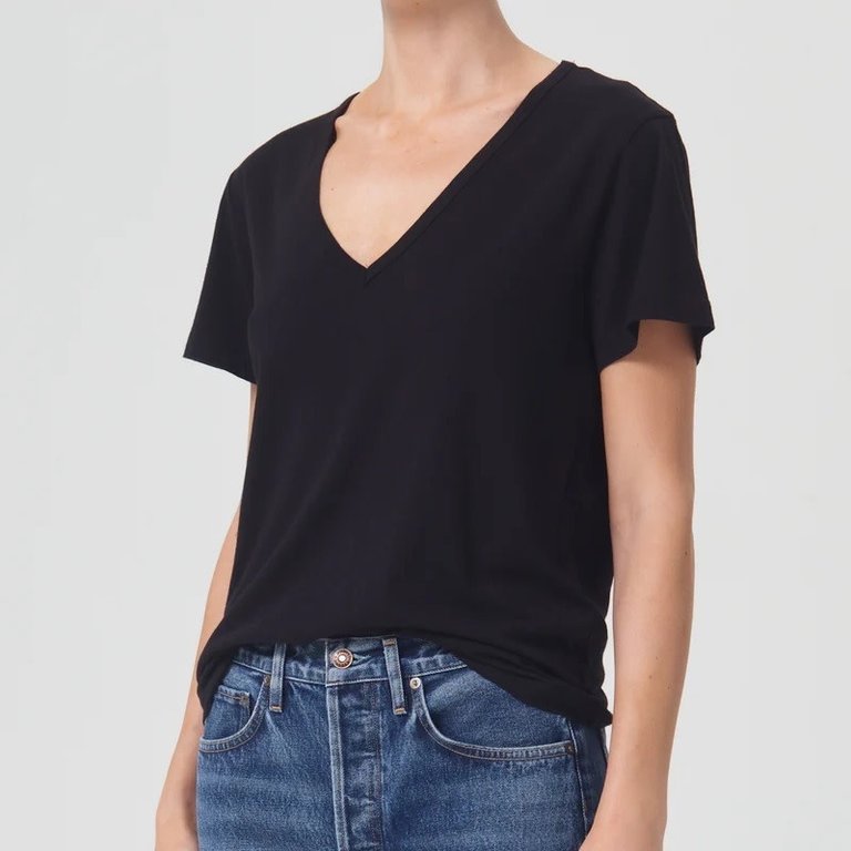 Agolde Cameron V-Neck Tee Black