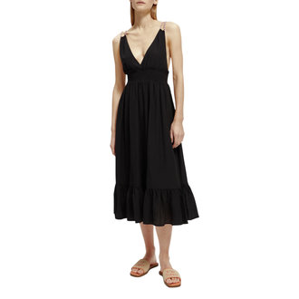 Smock Waistband Maxi Dress Black