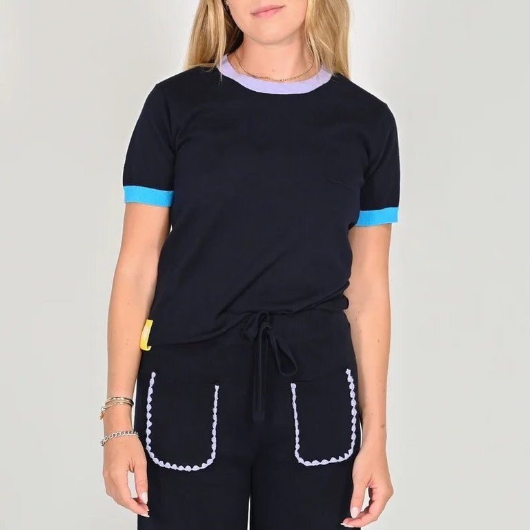 Kerri Rosenthal Lonnie Ringer Tee Indigo