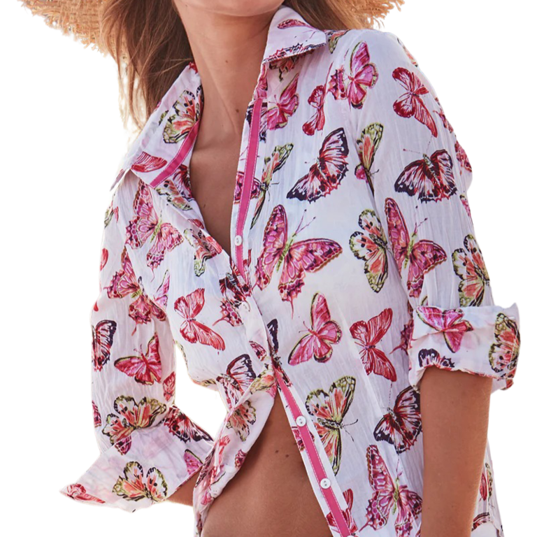 Zarchive Cino Butterflies Blouse Coral
