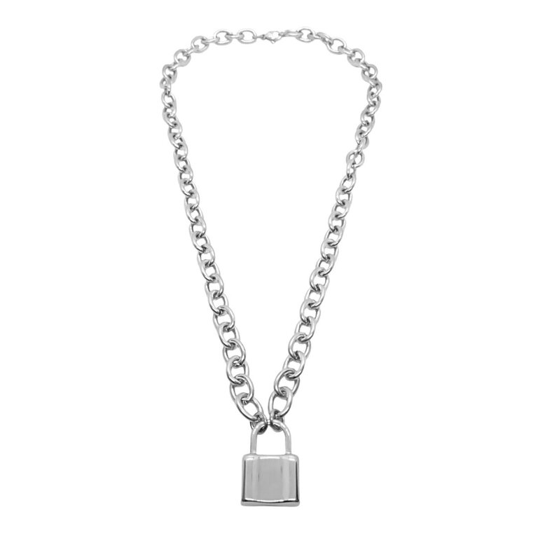 Kikichic Padlock Chain Necklace Silver