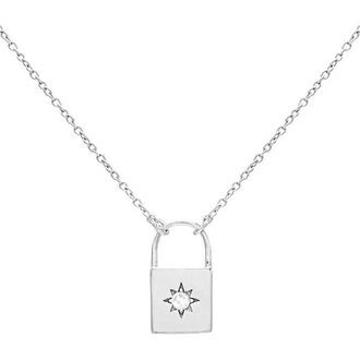 Kikichic Small Lock North Star Necklace Silver