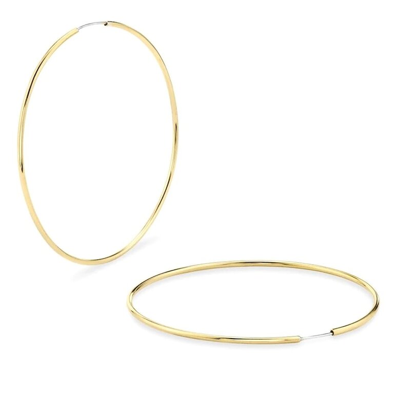 Kikichic Thin Endless Large Hoop Earrings Gold