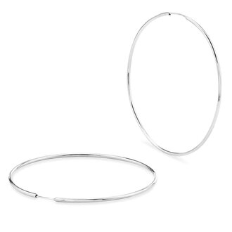 Kikichic Thin Endless Large Hoop Earrings Silver