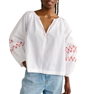Belle rose Fanny Blouse in White