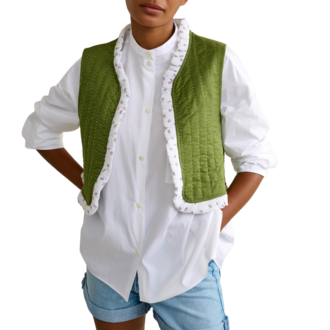Zarchive Belle rose Ingrid Reversvible Vest Green/Rose
