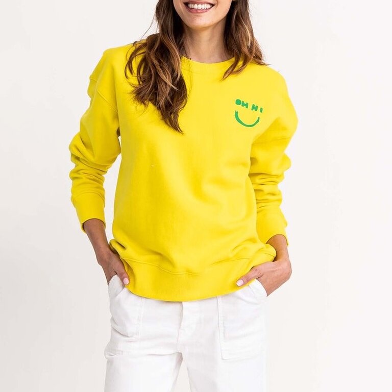 Kerri Rosenthal Boyfriend Sweatshirt Oh Hi Smiley Lemonade