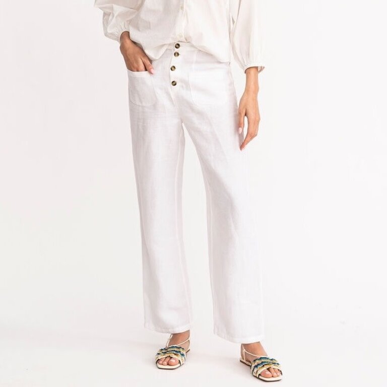 Kerri Rosenthal Paris Pant Linen White