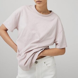 Rag & Bone Slub Tee Scoop Neck Lilac