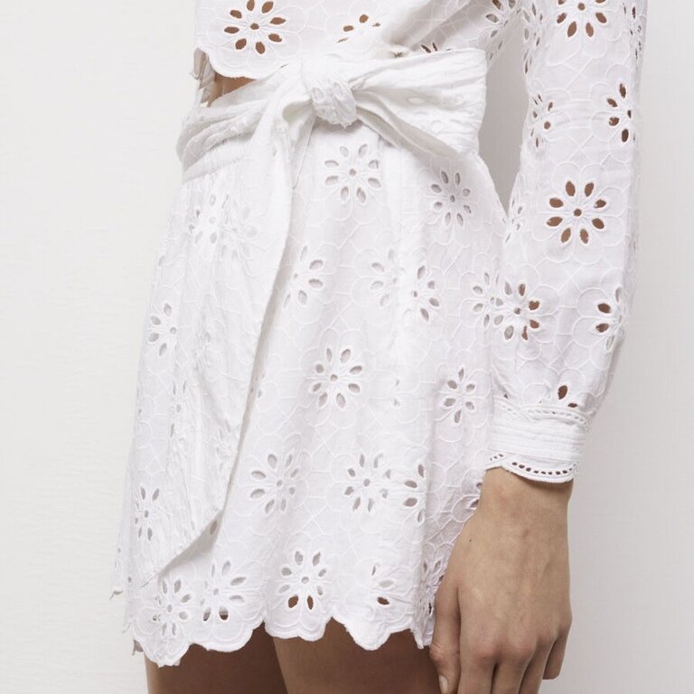 The Kooples White Lace Skirt With Tie