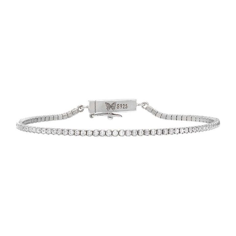 Adina’s Jewels Classic Thin Tennis Bracelet Silver (Sterling Silver)