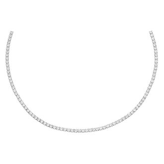 Adina’s Jewels Thin Tennis Choker Silver (Sterling Silver)
