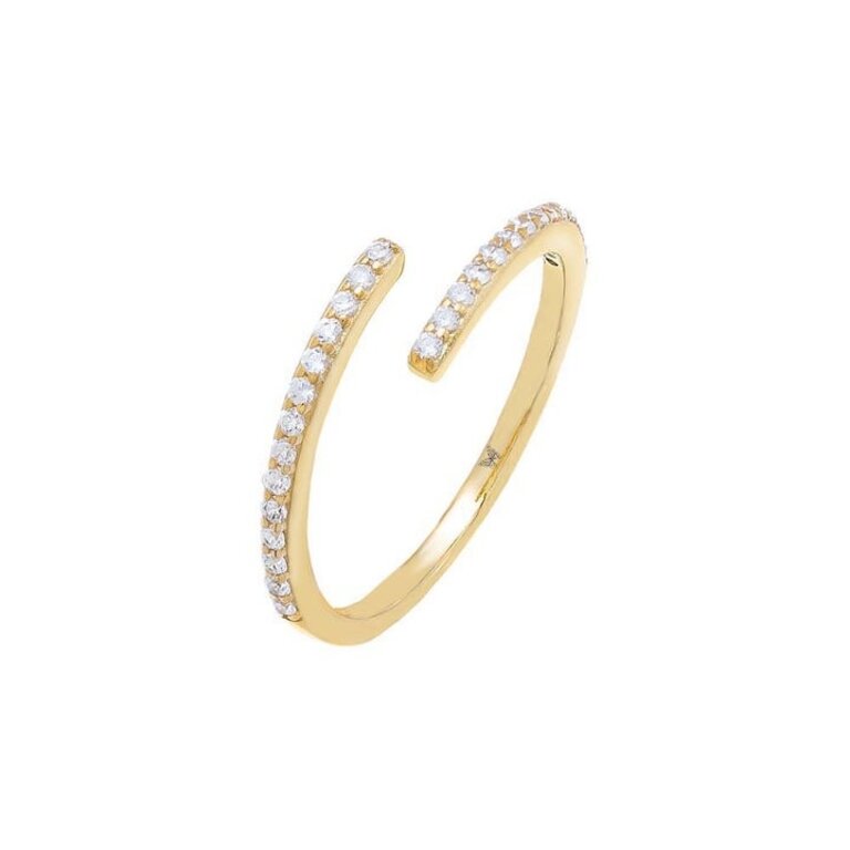 Adina’s Jewels Pave Thin Wrap Ring Gold 6 (Sterling Silver Gold Plated)