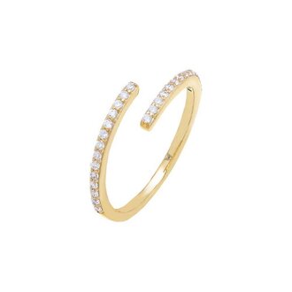 Adina’s Jewels Pave Thin Wrap Ring Gold 7 (Sterling Silver Gold Plated)