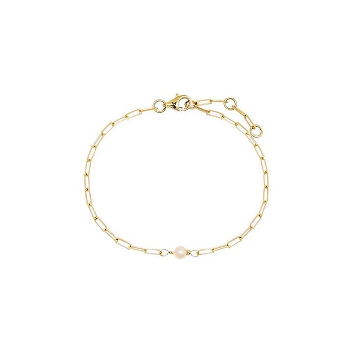 Adina's Jewels Pearl Paperclip Bracelet 14K Gold - Society Telluride