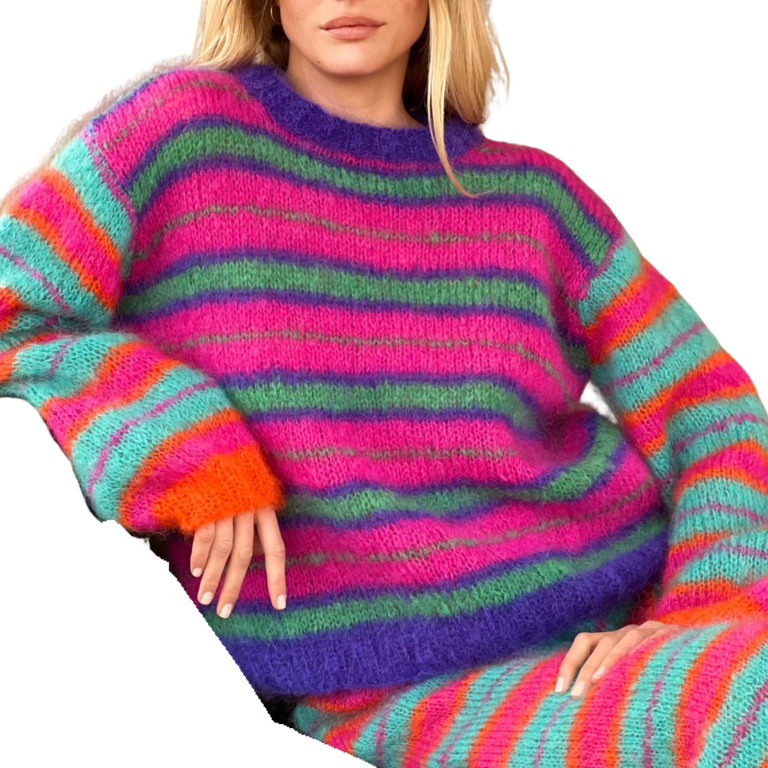 Rose Carmine Sweater O Cool Stripes Strongs