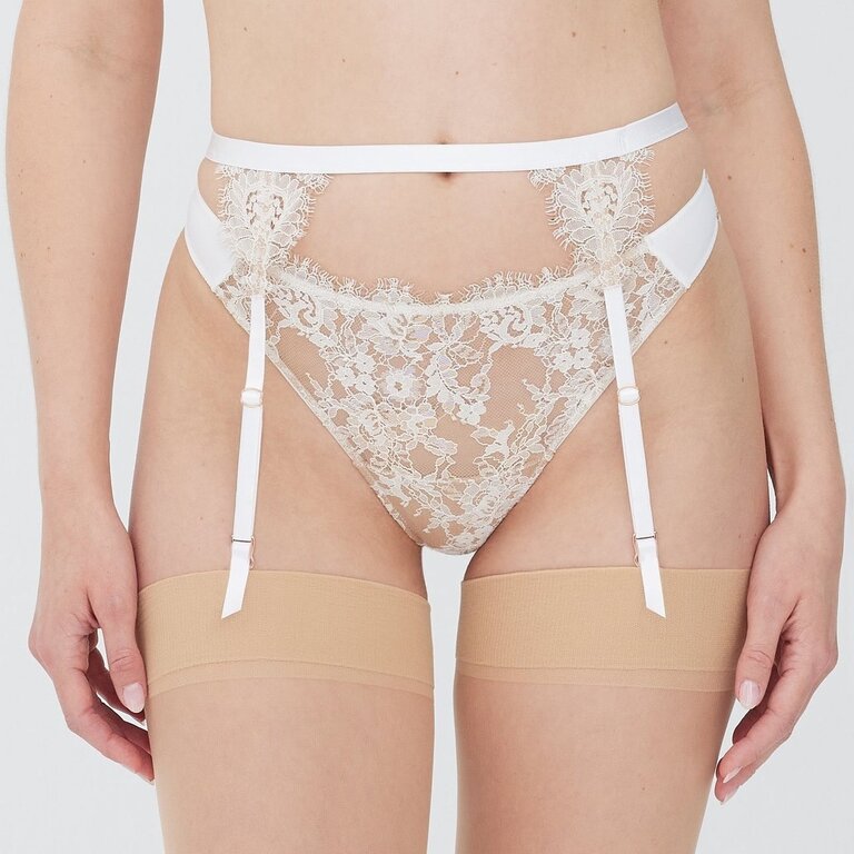 Skarlett Blu Entice Garter Belt White And Nylon