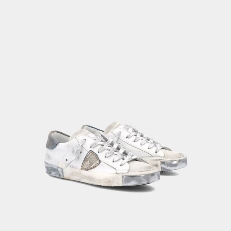 Philippe Model Paris Low Women's Sneakers White And Silver