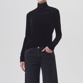 Agolde Pascale Turtleneck Black Velvet