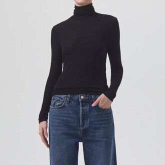 Agolde Pascale Turtleneck Black Knit