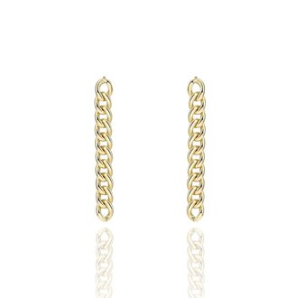 Kikichic Curb Chain Long Earrings Gold