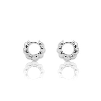 Kikichic Dome Croissant Hoop Earrings Silver