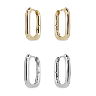 Kikichic Thick Rectangle Hoop Earring Silver