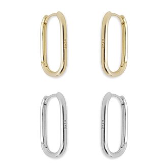 Kikichic Thin Rectangle Hoop Earring Silver