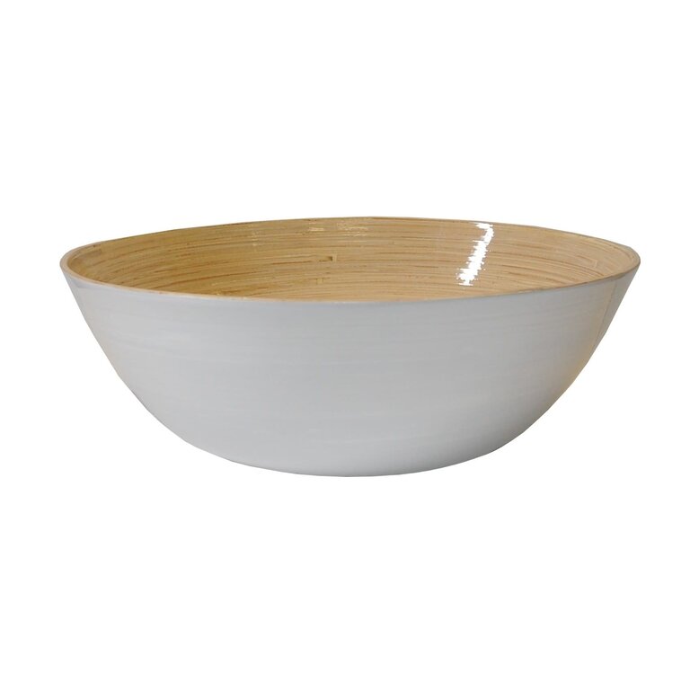 Albert L (punkt) Extra Large Shallow Bamboo Serving Bowl White