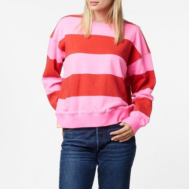 Kerri Rosenthal Boyfriend Stripes Sweatshirt Cherri