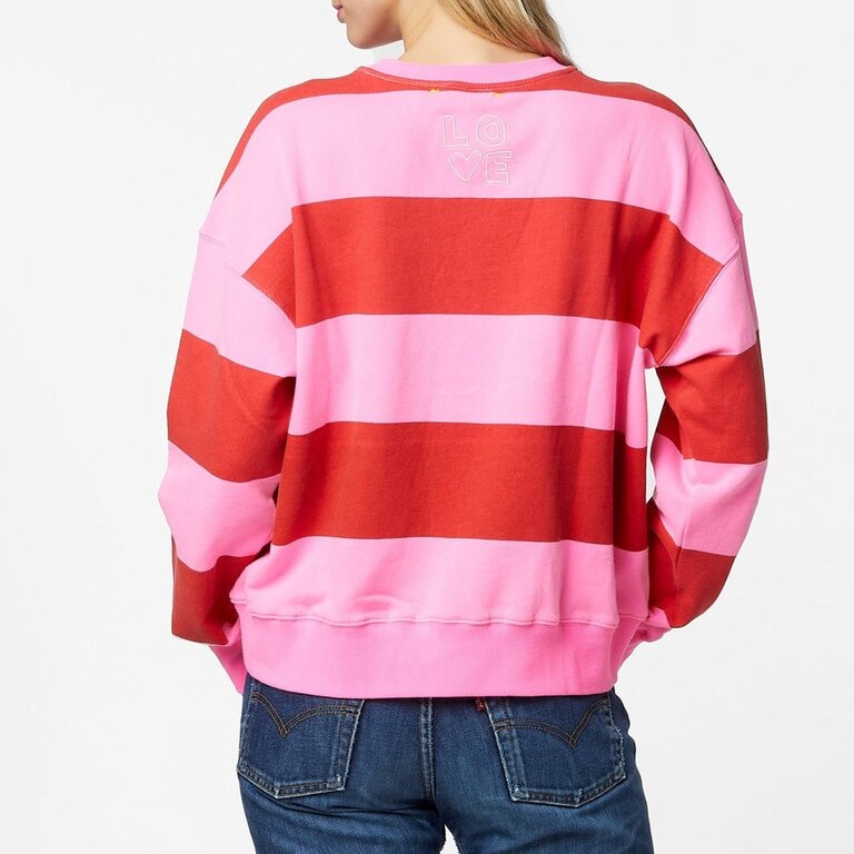 Kerri Rosenthal Boyfriend Stripes Sweatshirt Cherri