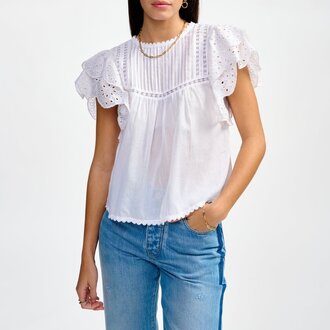 Belle rose Hudalla Top White