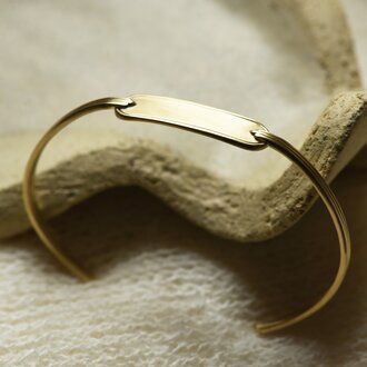 864 Designs Brass Label Bracelet Cuff CU-H-44