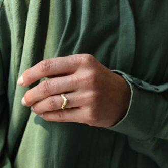 864 Designs Thin Melted Stack Brass Ring RI-K-93