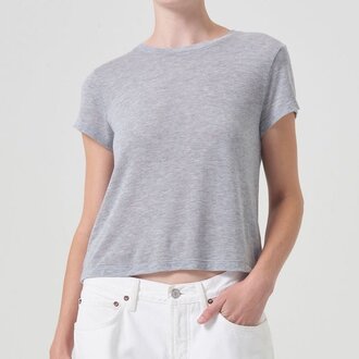 Agolde Adine Shrunken Tee Grey Heather