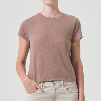 Agolde Adine Shrunken Tee Chai Heather