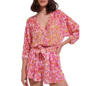 Poupette St Barth Short Jumpsuit Azia and Crep Pink Nuances