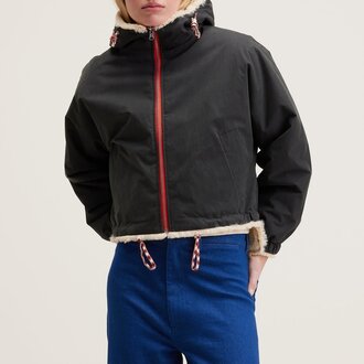 Belle rose Reversible Jacket - Pirate/Cream Faux Fur