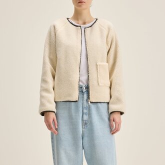 Belle rose Zip-Up Jacket Ecru