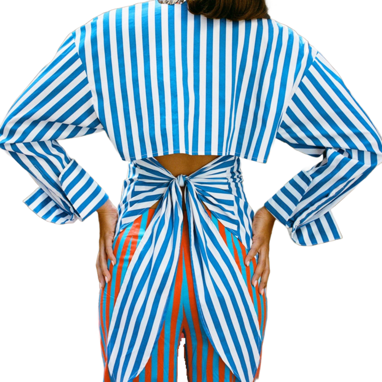 Simon Miller Loch Striped Poplin Button Up Blue Stripe