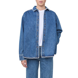 Still Here Western Shirt in Classic Blue