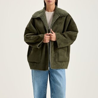 Belle rose Ethel Jacket In Moss