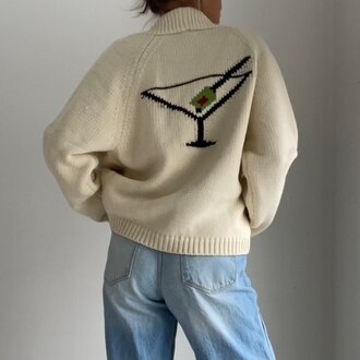Pink Pineapple Varsity Martini Cardigan