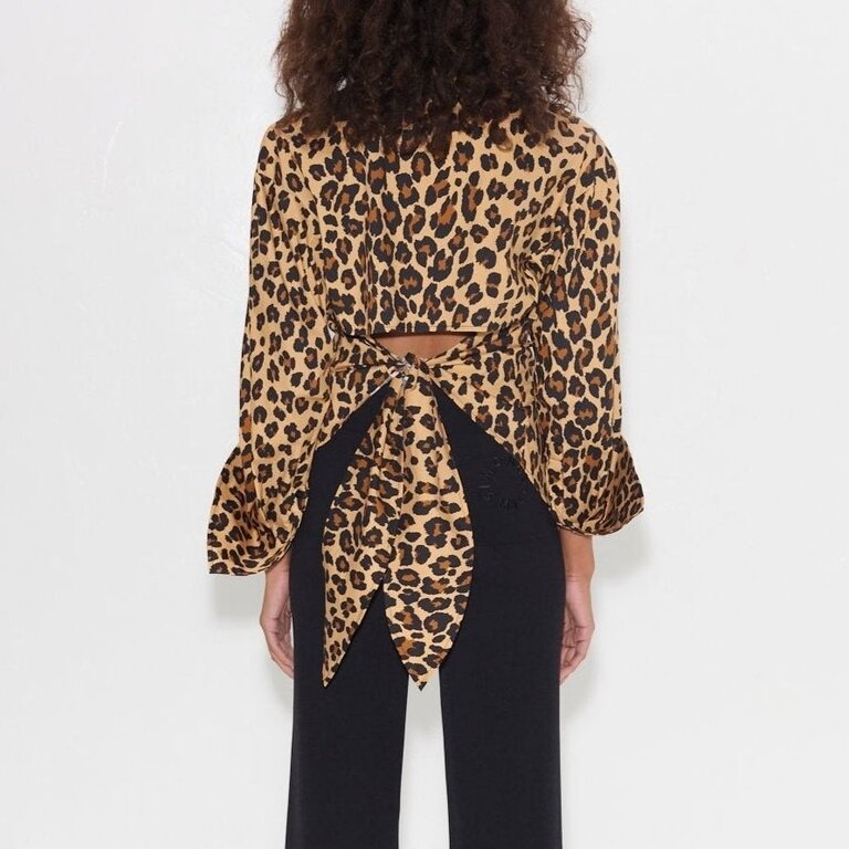 Simon Miller Loch Poplin Button Up In Leopard