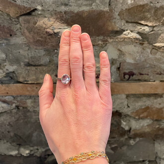 Society Jewelry Everyday Collection Sterling Silver Mystic Pink Topaz Ring 9