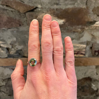 Society Jewelry Everyday Collection Sterling Silver Mystic Green Topaz Ring 8