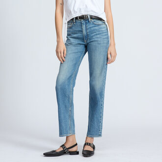 Rag & Bone Harlow Mid-Rise Ankle Straight Jeans In Orian