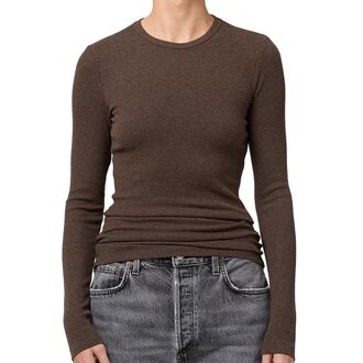 Agolde Delphi Slim Tee In Lizard