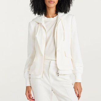 Cinq a Sept Zip Up Le Petit Khloe Blazer Ivory