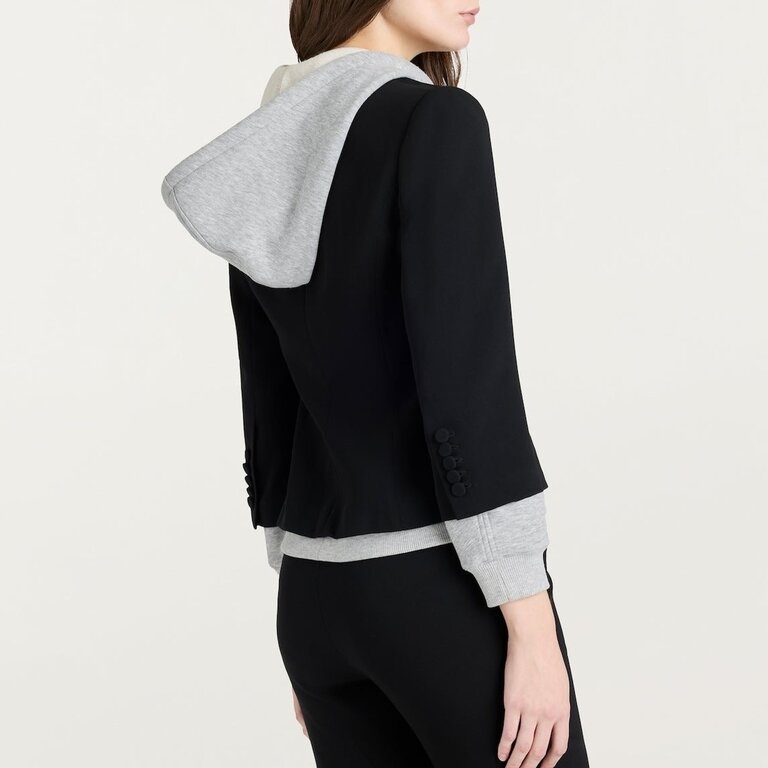 Cinq a Sept Zip Up Le Petit Khloe Blazer Black And Heather Grey